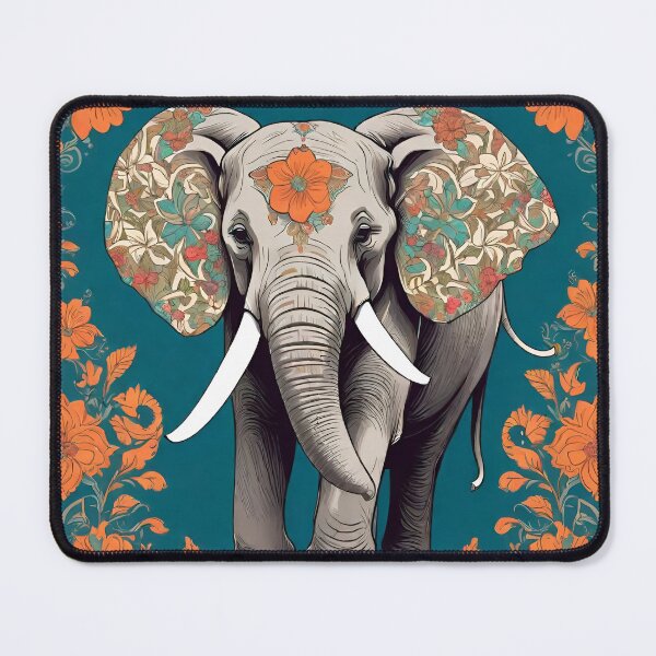 Item preview, Floral Patterned Elephant Silhouette designed and sold by TrendyGalaxy.