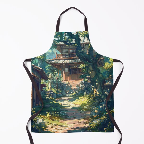 Item preview, Japanese Anime Forest Village Landscape - Village of Serenity designed and sold by SamuraiSwords.