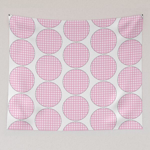 Item preview, Pink gingham pattern circle designed and sold by Articbee.