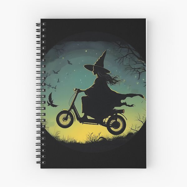 Item preview, Witch with a scooter without a broom. The moon shines in the distance. designed and sold by Matzi-MV.