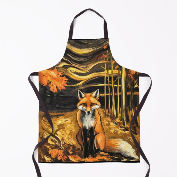 Item preview, Fox Portrait. Autumn season, fall fox, vintage fox, fox painting, Edvard Munch style designed and sold by FoxVibes.