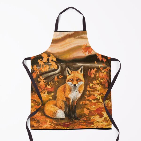 Item preview, Fox Portrait. Autumn season, fall fox, vintage fox, fox painting, Edvard Munch style designed and sold by FoxVibes.