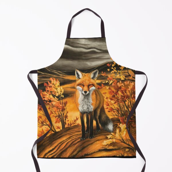 Item preview, Fox Portrait. Autumn season, fall fox, vintage fox, fox painting, Edvard Munch style designed and sold by FoxVibes.