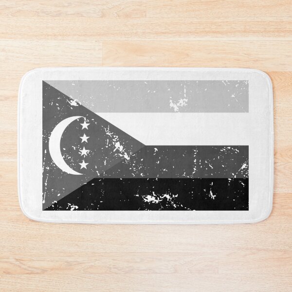 Item preview, Comoros black and white flag vintage grayscale designed and sold by Starstacks.