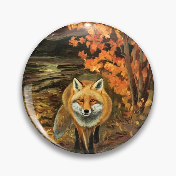Item preview, Fox Portrait. Autumn season, fall fox, vintage fox, fox painting, Edvard Munch style designed and sold by FoxVibes.