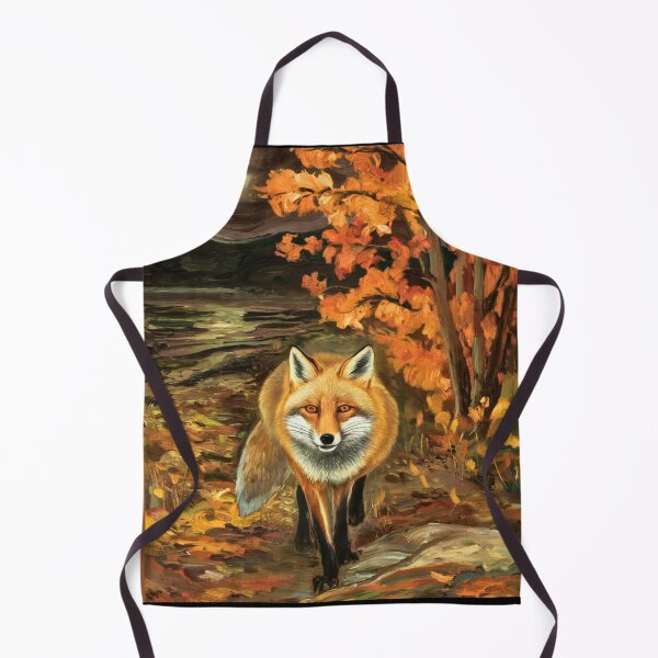 Item preview, Fox Portrait. Autumn season, fall fox, vintage fox, fox painting, Edvard Munch style designed and sold by FoxVibes.