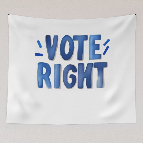 Item preview, Vote right vote blue watercolor painting designed and sold by AKRE R.