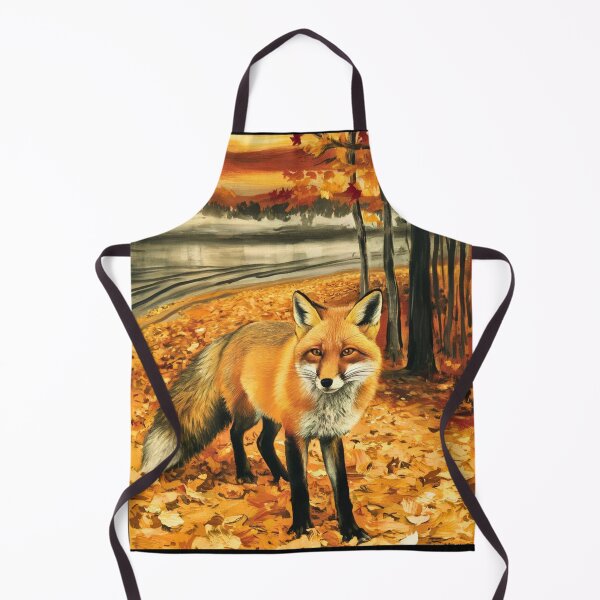 Item preview, Fox Portrait. Autumn season, fall fox, vintage fox, fox painting, Edvard Munch style designed and sold by FoxVibes.