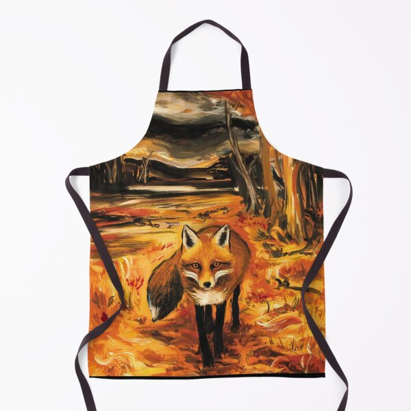 Item preview, Fox Portrait. Autumn season, fall fox, vintage fox, fox painting, Edvard Munch style designed and sold by FoxVibes.