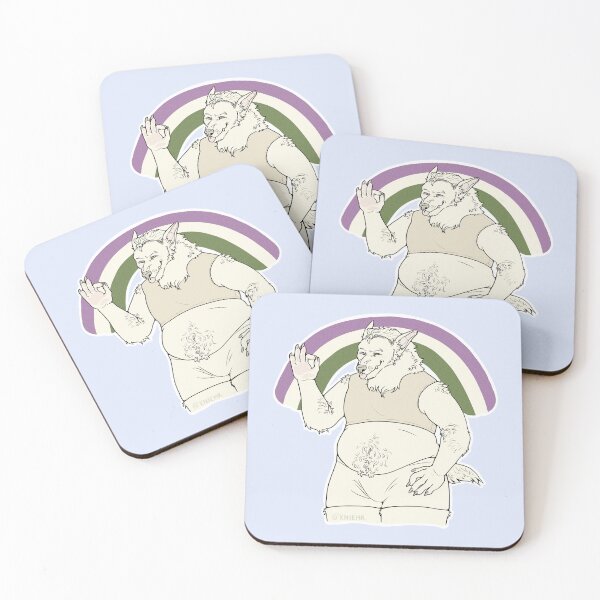 Item preview, Genderqueer Trans Werewolf In Chest Binder designed and sold by QueeriousPups.