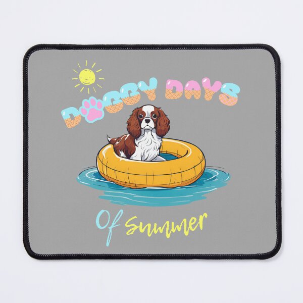 Item preview, Doggy Days of summer aesthetic summer vacation Cavalier king charles spaniel dog in a swimming ring  designed and sold by GoodyPaws.