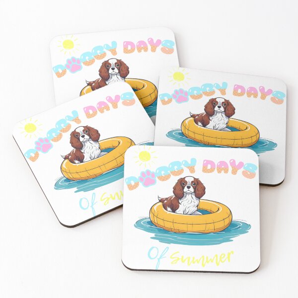 Item preview, Doggy Days of summer aesthetic summer vacation Cavalier king charles spaniel dog in a swimming ring  designed and sold by GoodyPaws.