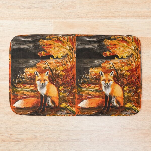Item preview, Fox Portrait. Autumn season, fall fox, vintage fox, fox painting, Edvard Munch style designed and sold by FoxVibes.