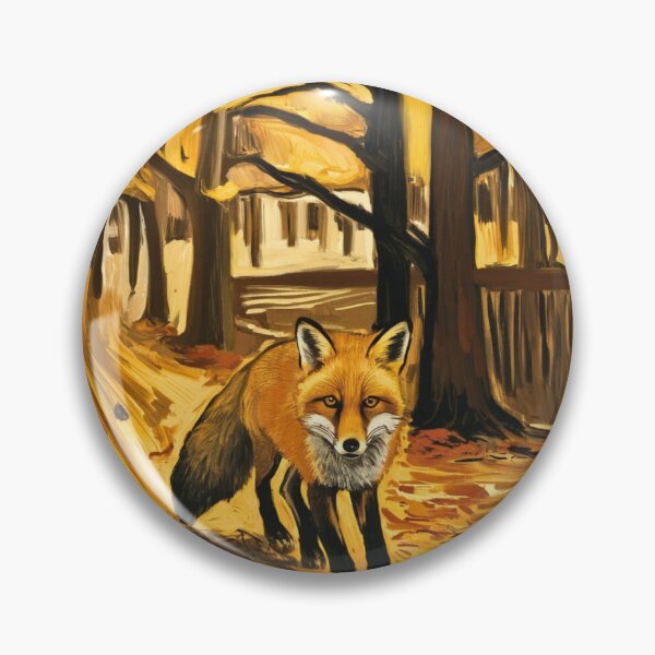 Item preview, Fox Portrait. Autumn season, fall fox, vintage fox, fox painting, Edvard Munch style designed and sold by FoxVibes.