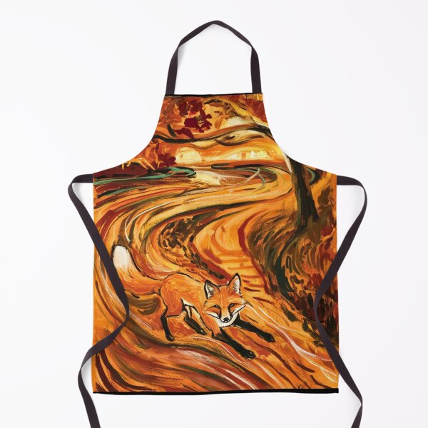 Item preview, Fox Portrait. Autumn season, fall fox, vintage fox, fox painting, Edvard Munch style designed and sold by FoxVibes.
