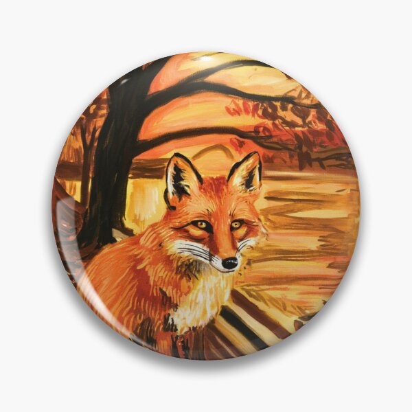 Item preview, Fox Portrait. Autumn season, fall fox, vintage fox, fox painting, Edvard Munch style designed and sold by FoxVibes.