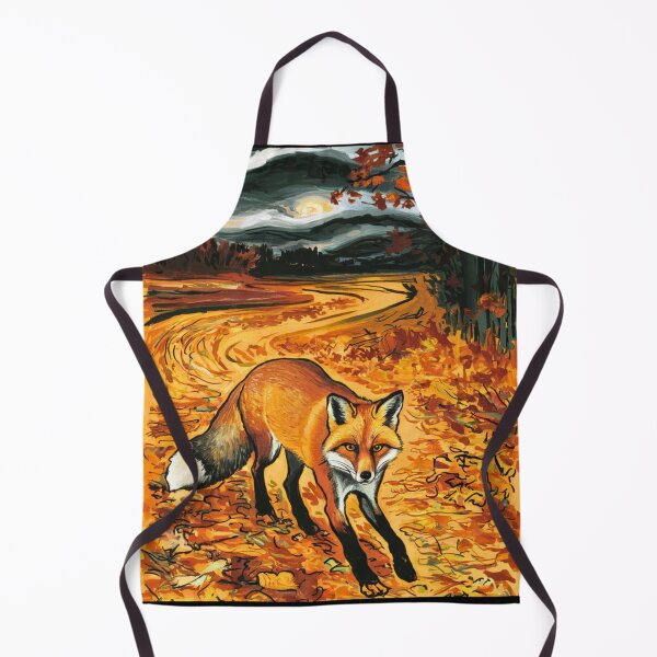 Item preview, Fox Portrait. Autumn season, fall fox, vintage fox, fox painting, Edvard Munch style designed and sold by FoxVibes.