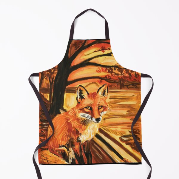 Item preview, Fox Portrait. Autumn season, fall fox, vintage fox, fox painting, Edvard Munch style designed and sold by FoxVibes.