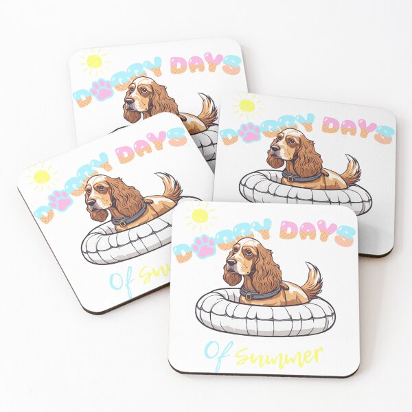Item preview, Doggy Days of summer aesthetic summer vacation cocker spaniel dog in a swimming ring  designed and sold by GoodyPaws.