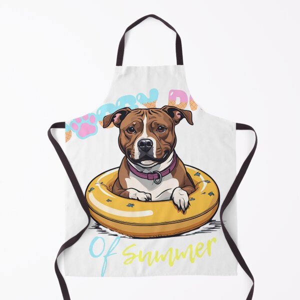 Item preview, Doggy Days of summer aesthetic summer vacation staffordshire bull terrier dog in a swimming ring  designed and sold by GoodyPaws.