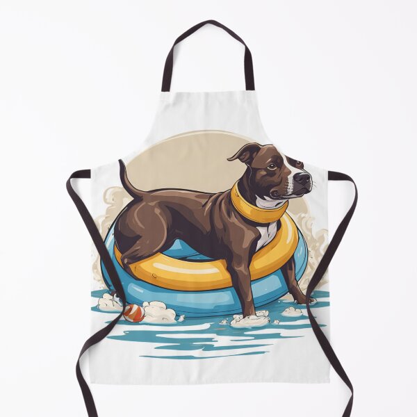 Item preview, Doggy Days of summer aesthetic summer vacation staffordshire bull terrier dog in a swimming ring  designed and sold by GoodyPaws.