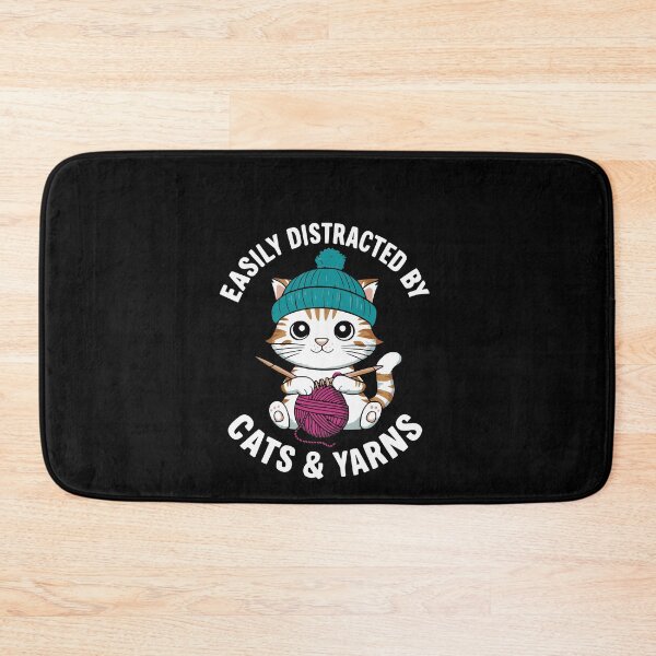Item preview, Easily Distracted By Cats & Yarns Knitting designed and sold by Hananiah Merch.