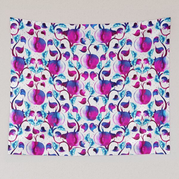 Item preview, Watercolor apples, blue-pink on a white background designed and sold by Alex  Blud.