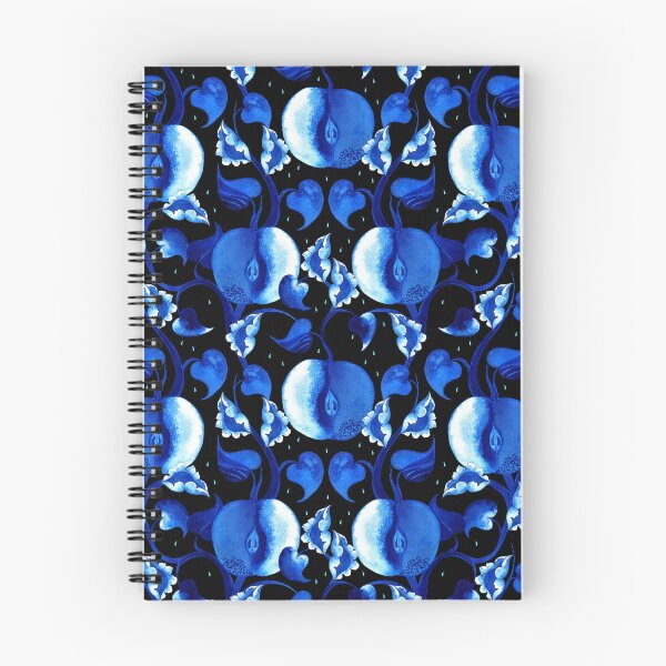 Item preview, Watercolor apples, blue on a black background designed and sold by Alex  Blud.