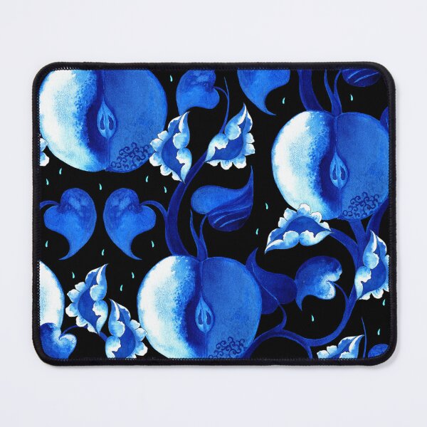 Item preview, Watercolor apples, blue on a black background designed and sold by Alex Blud.