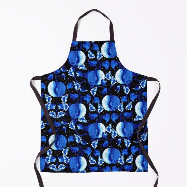 Item preview, Watercolor apples, blue on a black background designed and sold by Alex  Blud.