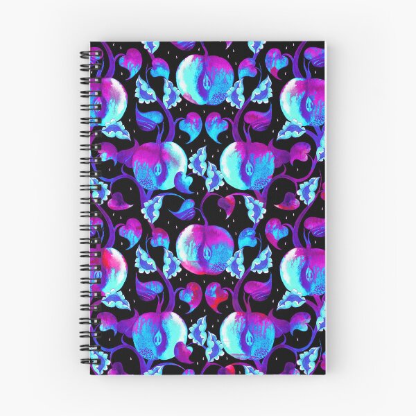 Item preview, Watercolor apples, blue-pink on a black background designed and sold by Alex  Blud.