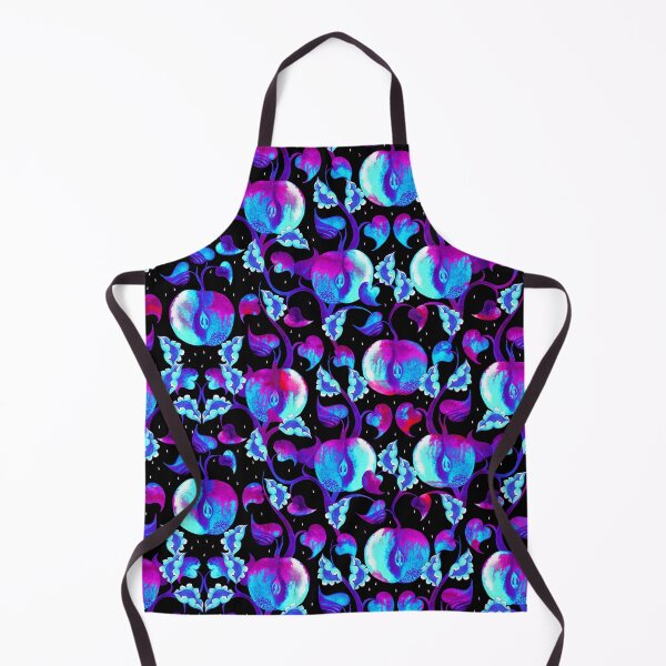 Item preview, Watercolor apples, blue-pink on a black background designed and sold by Alex  Blud.