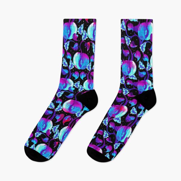 Item preview, Watercolor apples, blue-pink on a black background designed and sold by Alex  Blud.