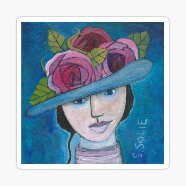 Victorian Woman with Hat Sticker