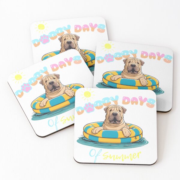 Item preview,  Doggy Days of summer aesthetic summer vacation shar pei dog in a swimming ring  designed and sold by GoodyPaws.