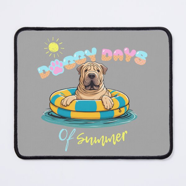 Item preview, Doggy Days of summer aesthetic summer vacation shar pei dog in a swimming ring designed and sold by GoodyPaws.