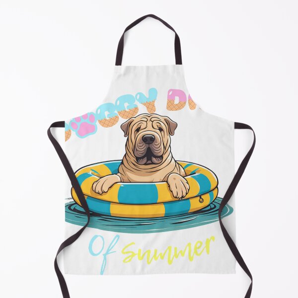 Item preview, Doggy Days of summer aesthetic summer vacation shar pei dog in a swimming ring designed and sold by GoodyPaws.