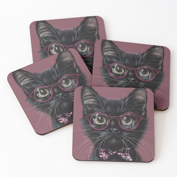 Item preview, Portrait of a cat with glasses designed and sold by HappyStickBike.