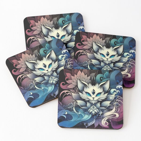 Item preview, Sinister Whiskers: Abstract Background with Devil Cat designed and sold by daruneenok.