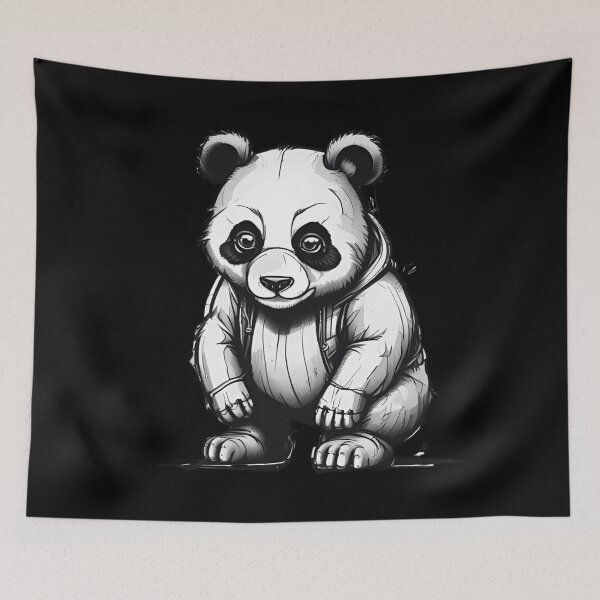 Artikelvorschau, Schwarz-Weiß-Panda-Skizze entworfen und verkauft von pUNKnown.