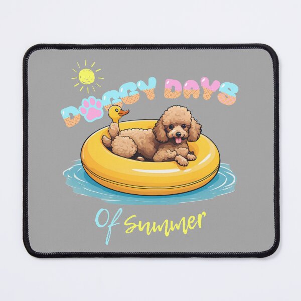 Item preview, Doggy Days of summer aesthetic summer vacation poodle toy dog in a swimming ring  designed and sold by GoodyPaws.
