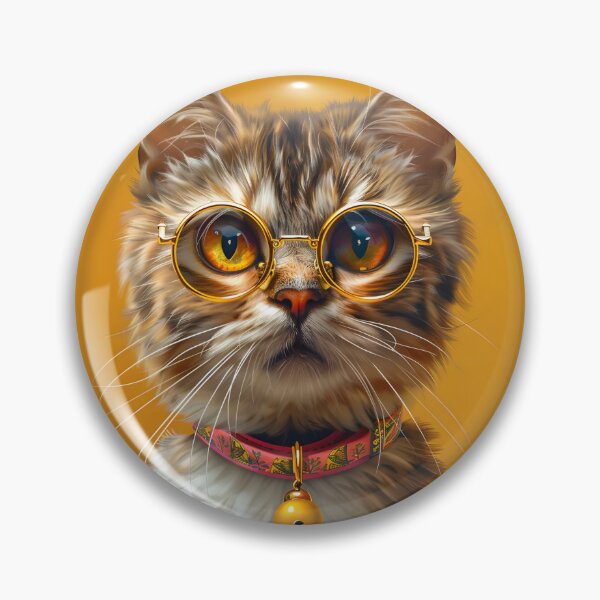 Item preview, Portrait of a cat with glasses designed and sold by HappyStickBike.