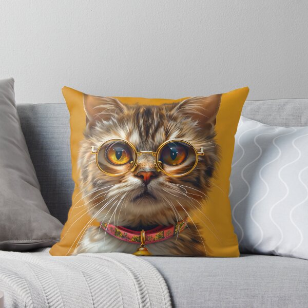Item preview, Portrait of a cat with glasses designed and sold by HappyStickBike.