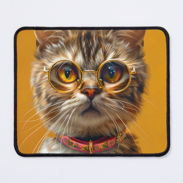 Item preview, Portrait of a cat with glasses designed and sold by HappyStickBike.