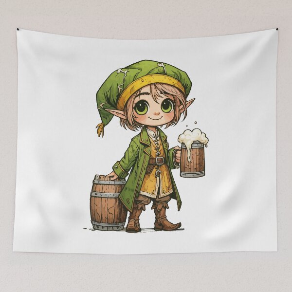 Item preview, Relaxed Lifestyle - Beer-Drinking Elf Fantasy Design designed and sold by ArtStile.