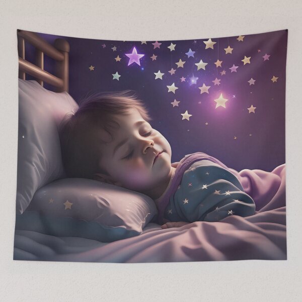 Item preview, Cute little girl sleeping in bed designed and sold by DanaSnowden.