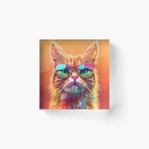 Item preview, Portrait of a cat with glasses designed and sold by HappyStickBike.