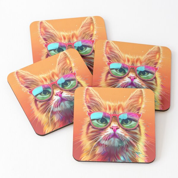 Item preview, Portrait of a cat with glasses designed and sold by HappyStickBike.