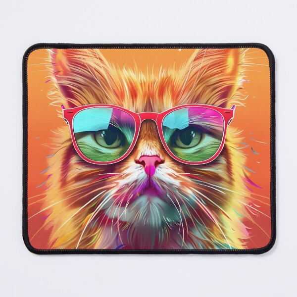Item preview, Portrait of a cat with glasses designed and sold by HappyStickBike.