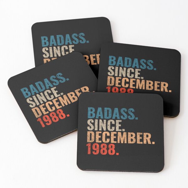 Item preview, Badass since December 1988 Vintage 1988 December birthday gift designed and sold by Teelogic.